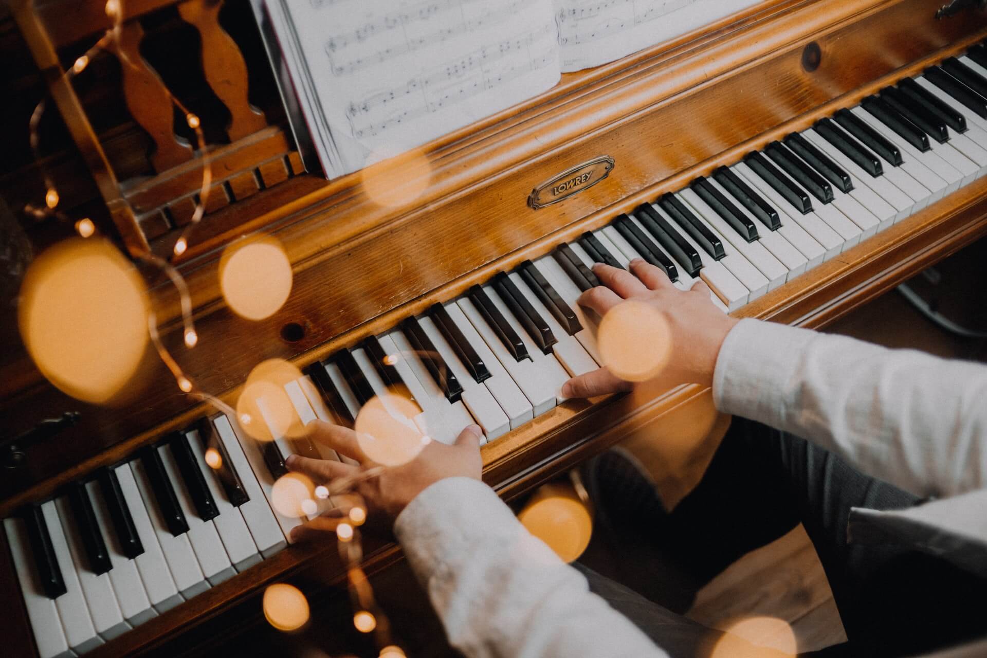 Person playing a piano